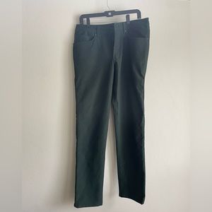 Lululemon Commission Pants Men’s 32 Green Dark Olive Slim Warpstreme ABC Support